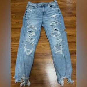 American Eagle Outfitters Light Blue Distressed Skinny Jeans